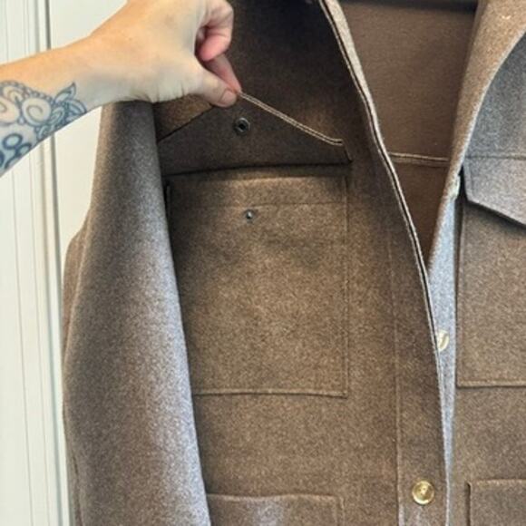 Banana Republic Womens Medium Structured 4 Pocket Button Shacket Shirt Jacket - Picture 6 of 10